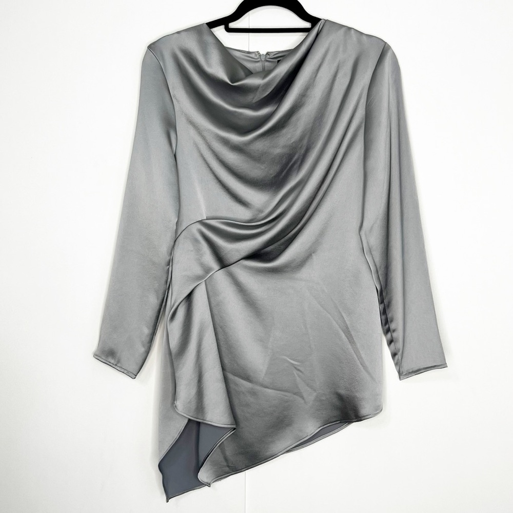 Halston Asymmetrical Cowl Neck Top